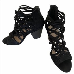JustFab Strapped Black Dress Sandals NWOT